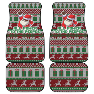 Black Santa Fist Christmas Africa Car Mats All Power to the People