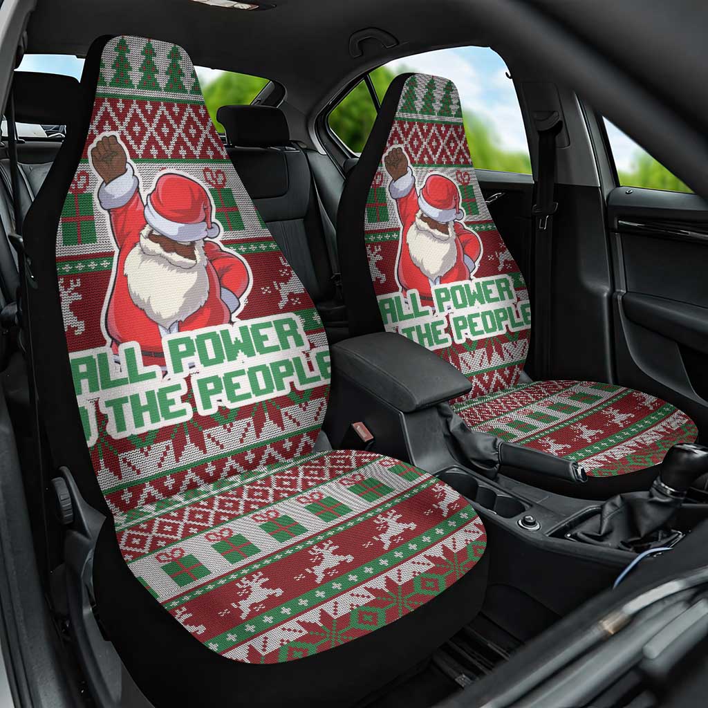 Black Santa Fist Christmas Africa Car Seat Cover All Power to the People