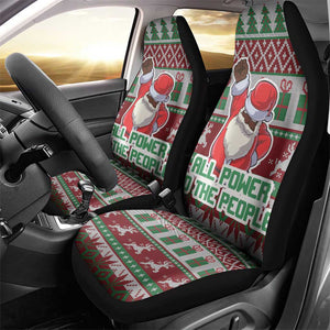 Black Santa Fist Christmas Africa Car Seat Cover All Power to the People