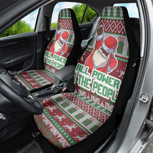 Black Santa Fist Christmas Africa Car Seat Cover All Power to the People