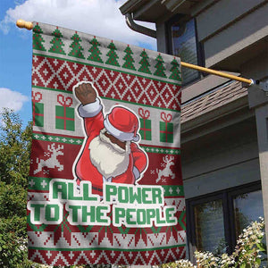 Black Santa Fist Christmas Africa Garden Flag All Power to the People