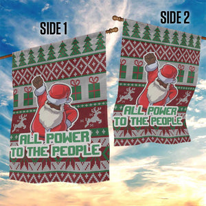 Black Santa Fist Christmas Africa Garden Flag All Power to the People