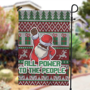 Black Santa Fist Christmas Africa Garden Flag All Power to the People