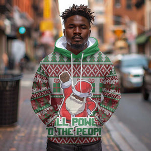 Black Santa Fist Christmas Africa Hoodie All Power to the People