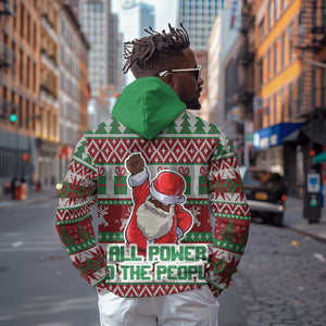 Black Santa Fist Christmas Africa Hoodie All Power to the People