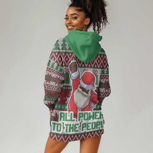 Black Santa Fist Christmas Africa Hoodie Dress All Power to the People