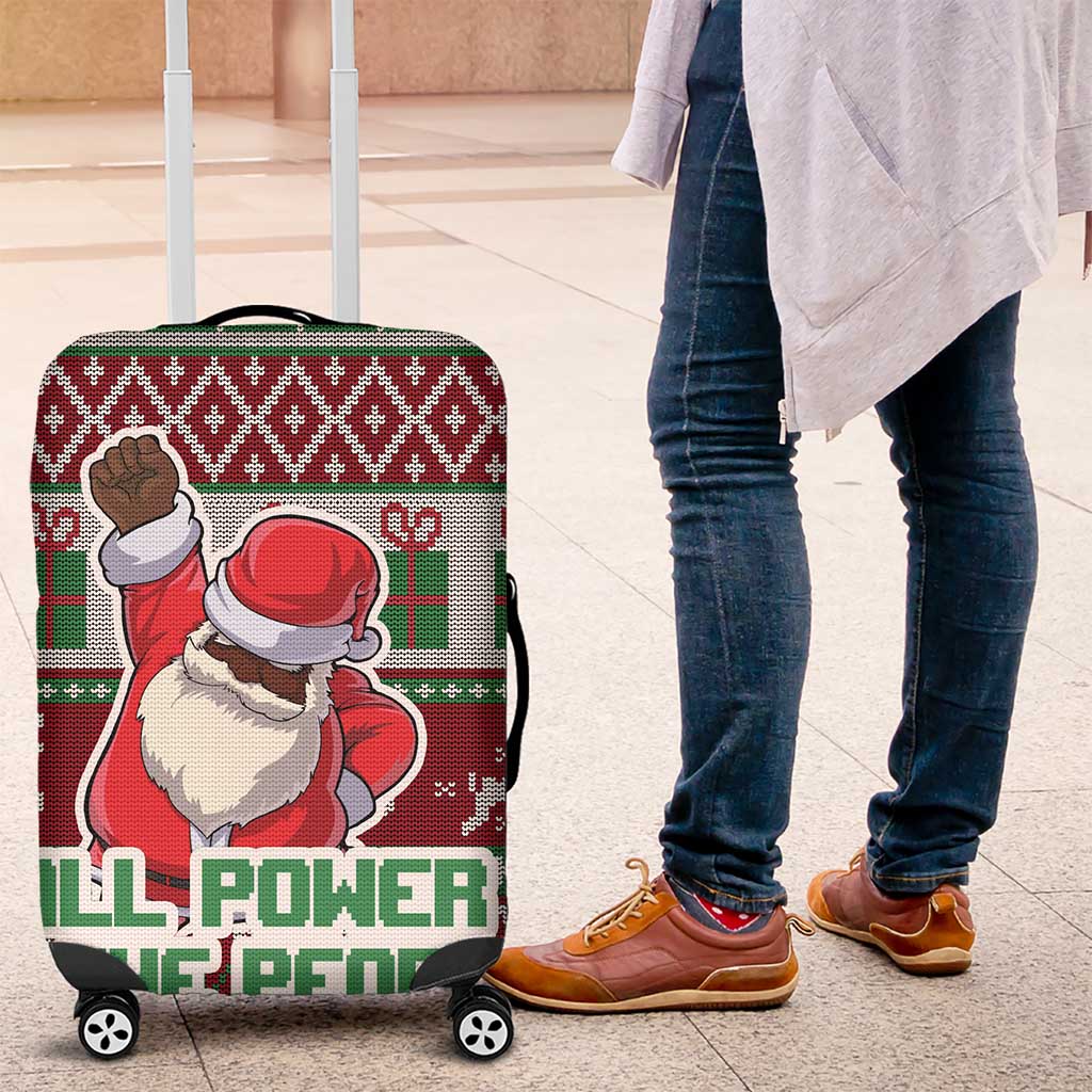 Black Santa Fist Christmas Africa Luggage Cover All Power to the People