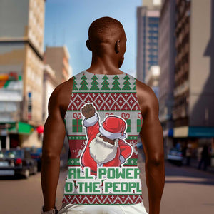 Black Santa Fist Christmas Africa Men Tank Top All Power to the People