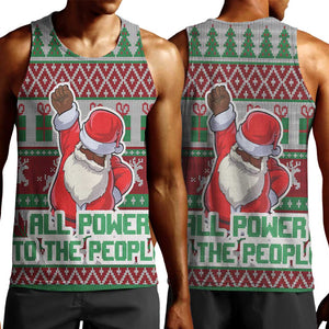 Black Santa Fist Christmas Africa Men Tank Top All Power to the People