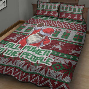 Black Santa Fist Christmas Africa Quilt Bed Set All Power to the People