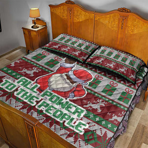 Black Santa Fist Christmas Africa Quilt Bed Set All Power to the People