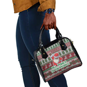 Black Santa Fist Christmas Africa Shoulder Handbag All Power to the People