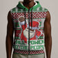 Black Santa Fist Christmas Africa Sleeveless Zip Hoodie All Power to the People - African Pride