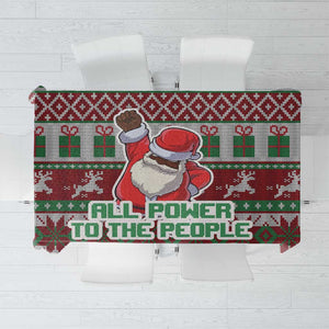 Black Santa Fist Christmas Africa Tablecloth All Power to the People