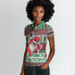 Black Santa Fist Christmas Africa Women Polo Shirt All Power to the People
