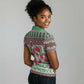 Black Santa Fist Christmas Africa Women Polo Shirt All Power to the People