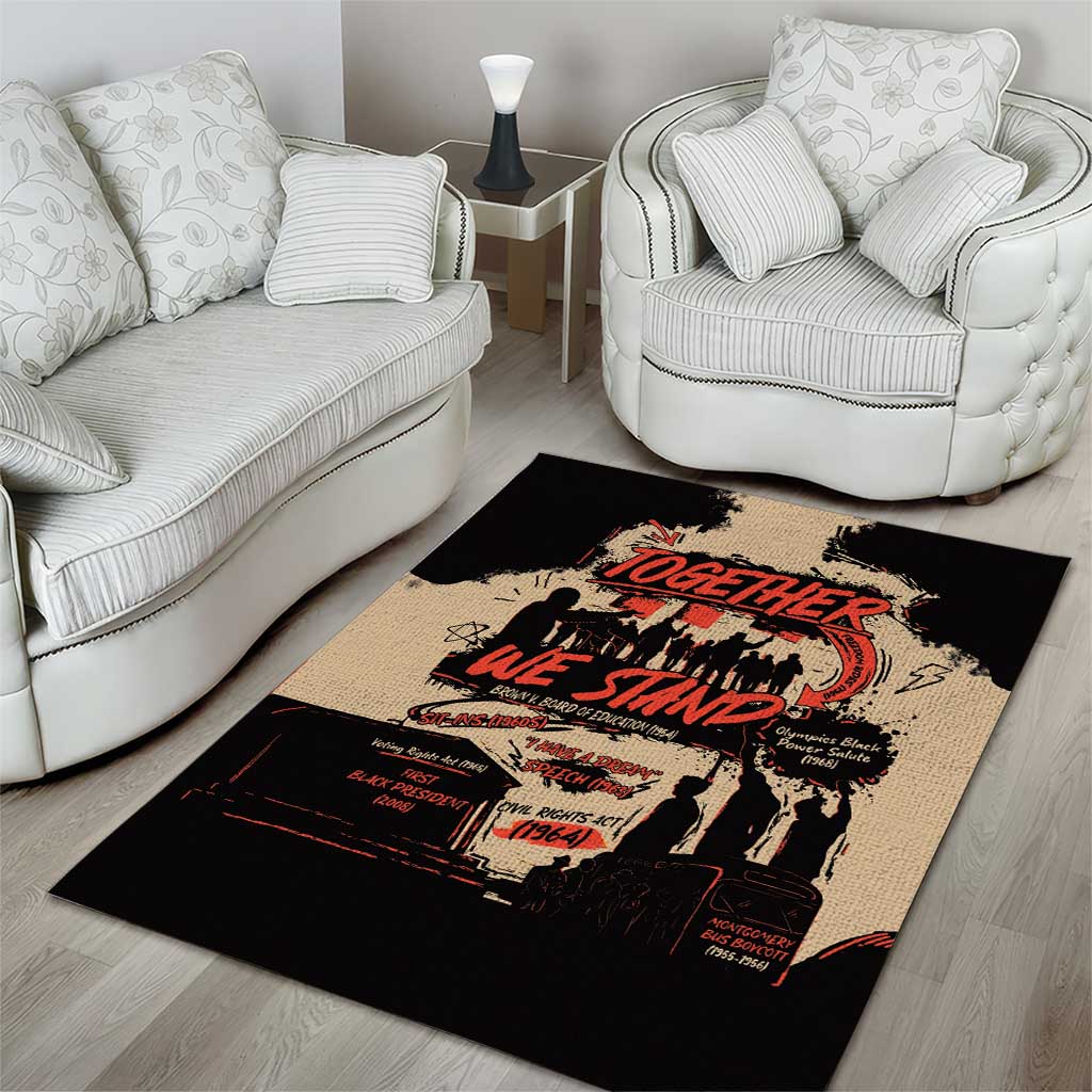 Together We Stand African American Area Rug Important Milestones History Vintage