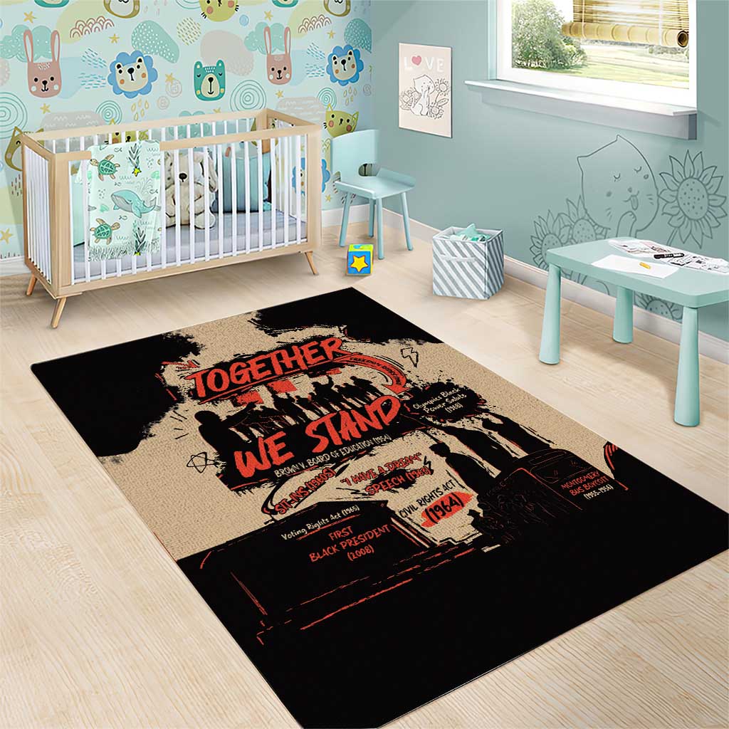 Together We Stand African American Area Rug Important Milestones History Vintage