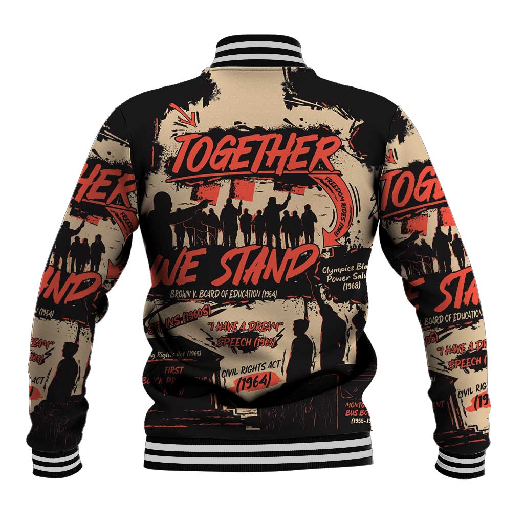Together We Stand African American Baseball Jacket Important Milestones History Vintage