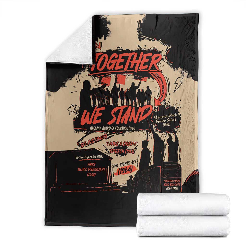 Together We Stand African American Blanket Important Milestones History Vintage