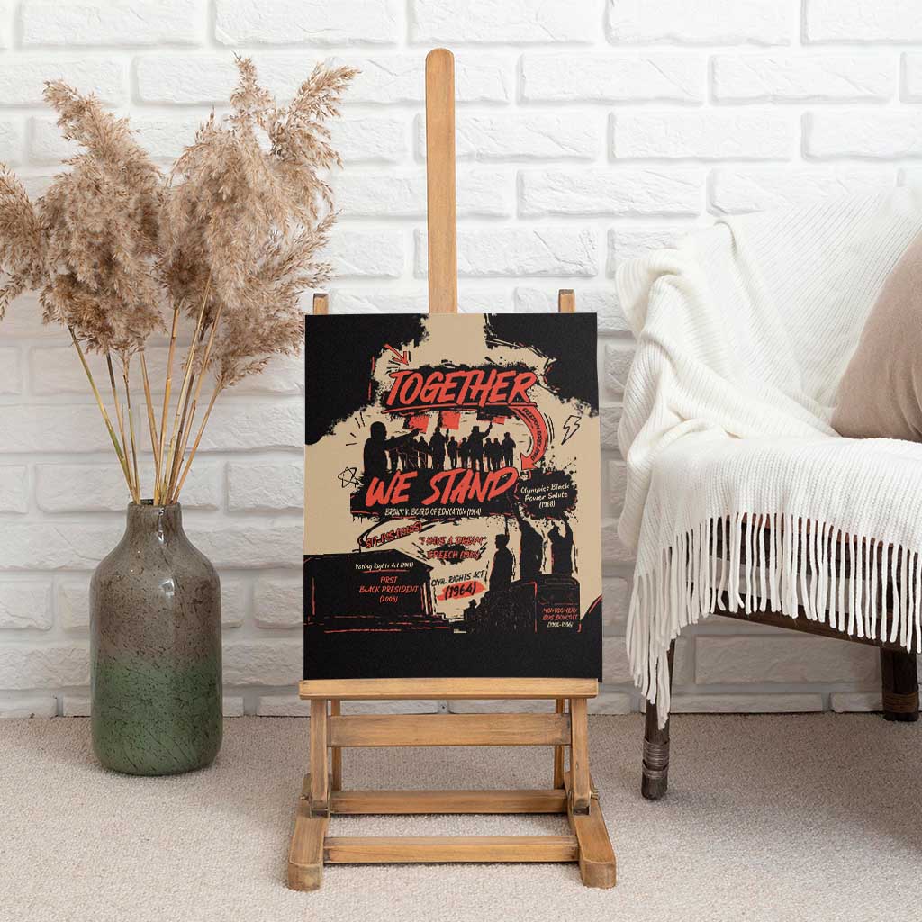 Together We Stand African American Canvas Wall Art Important Milestones History Vintage