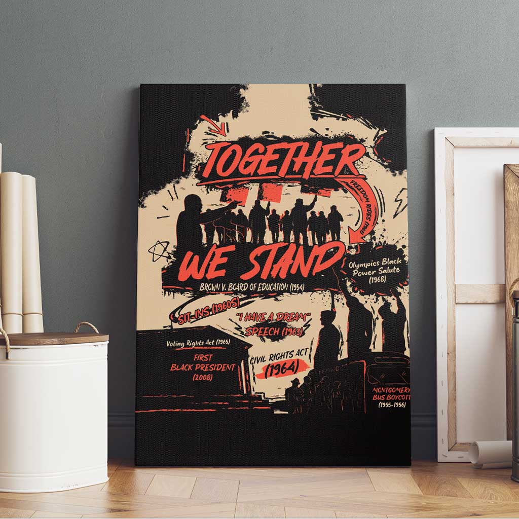 Together We Stand African American Canvas Wall Art Important Milestones History Vintage