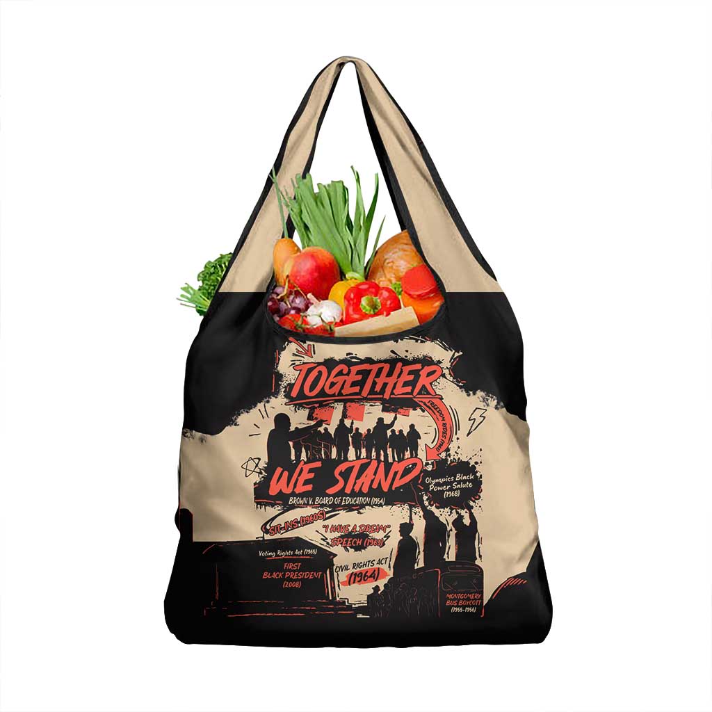 Together We Stand African American Grocery Bag Important Milestones History Vintage