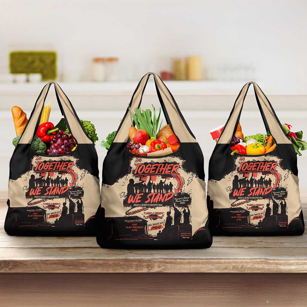 Together We Stand African American Grocery Bag Important Milestones History Vintage
