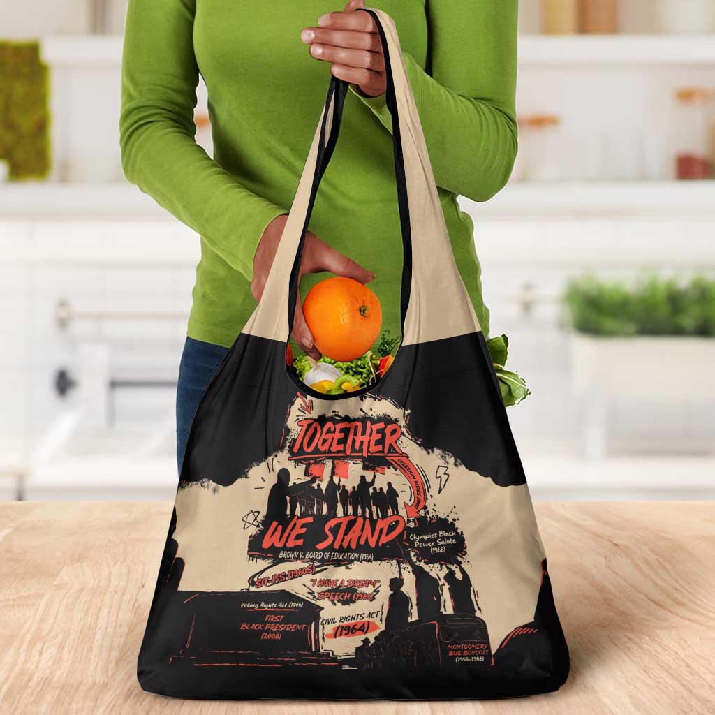 Together We Stand African American Grocery Bag Important Milestones History Vintage