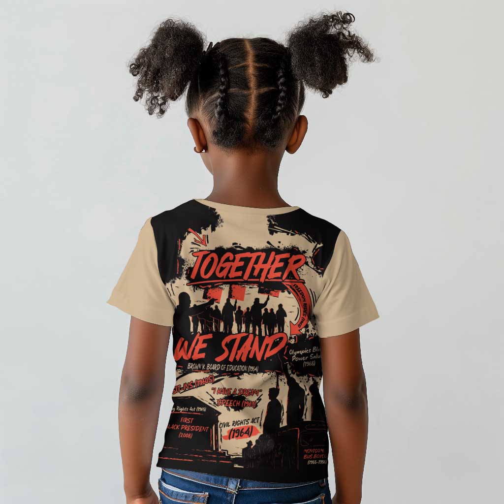 Together We Stand African American Kid T shirt Important Milestones History Vintage