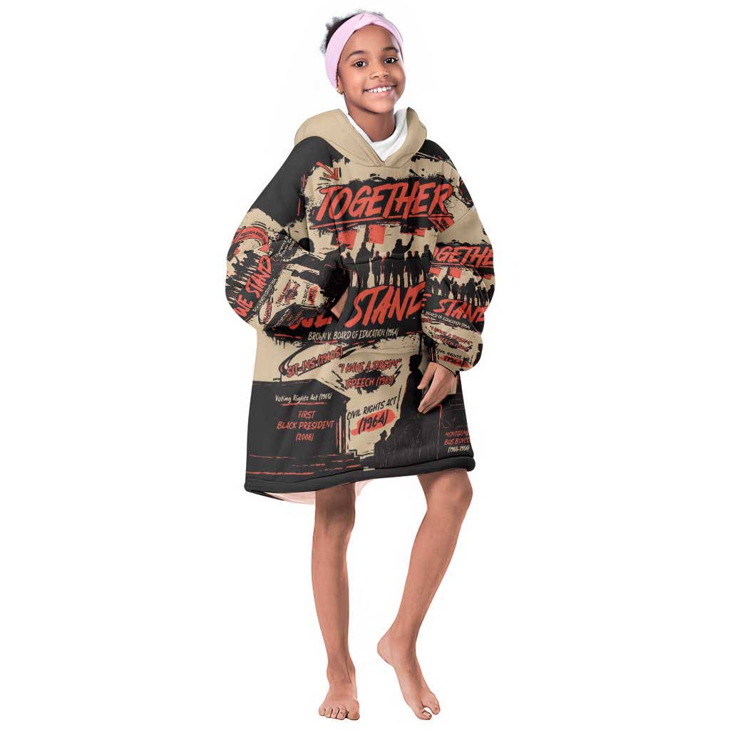 Together We Stand African American Kid Wearable Blanket Hoodie Important Milestones History Vintage