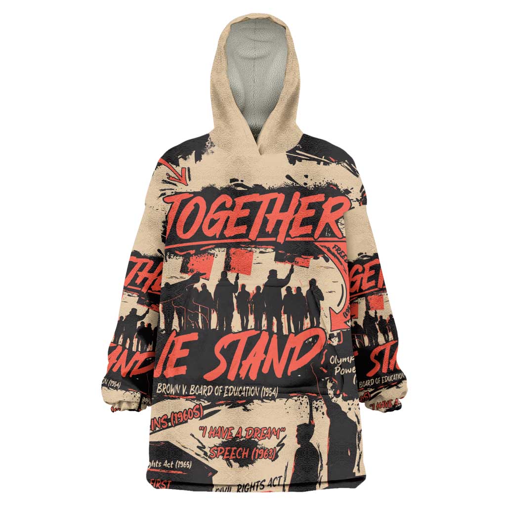 Together We Stand African American Kid Wearable Blanket Hoodie Important Milestones History Vintage