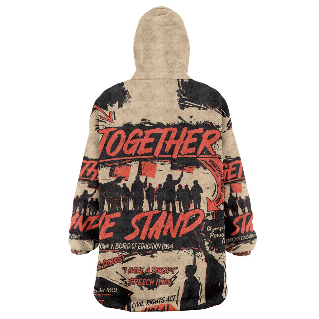 Together We Stand African American Kid Wearable Blanket Hoodie Important Milestones History Vintage