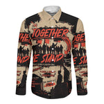 Together We Stand African American Long Sleeve Button Shirt Important Milestones History Vintage