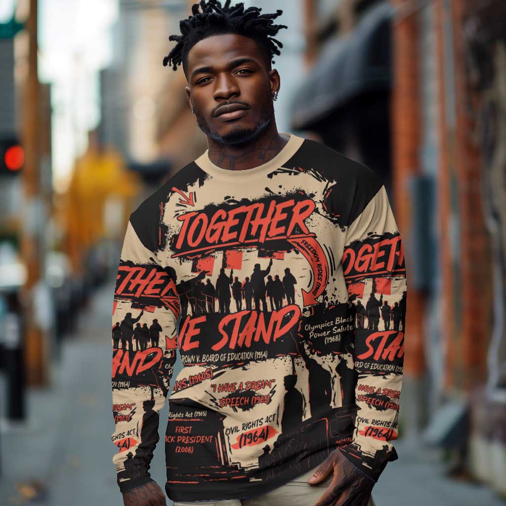 Together We Stand African American Long Sleeve Shirt Important Milestones History Vintage