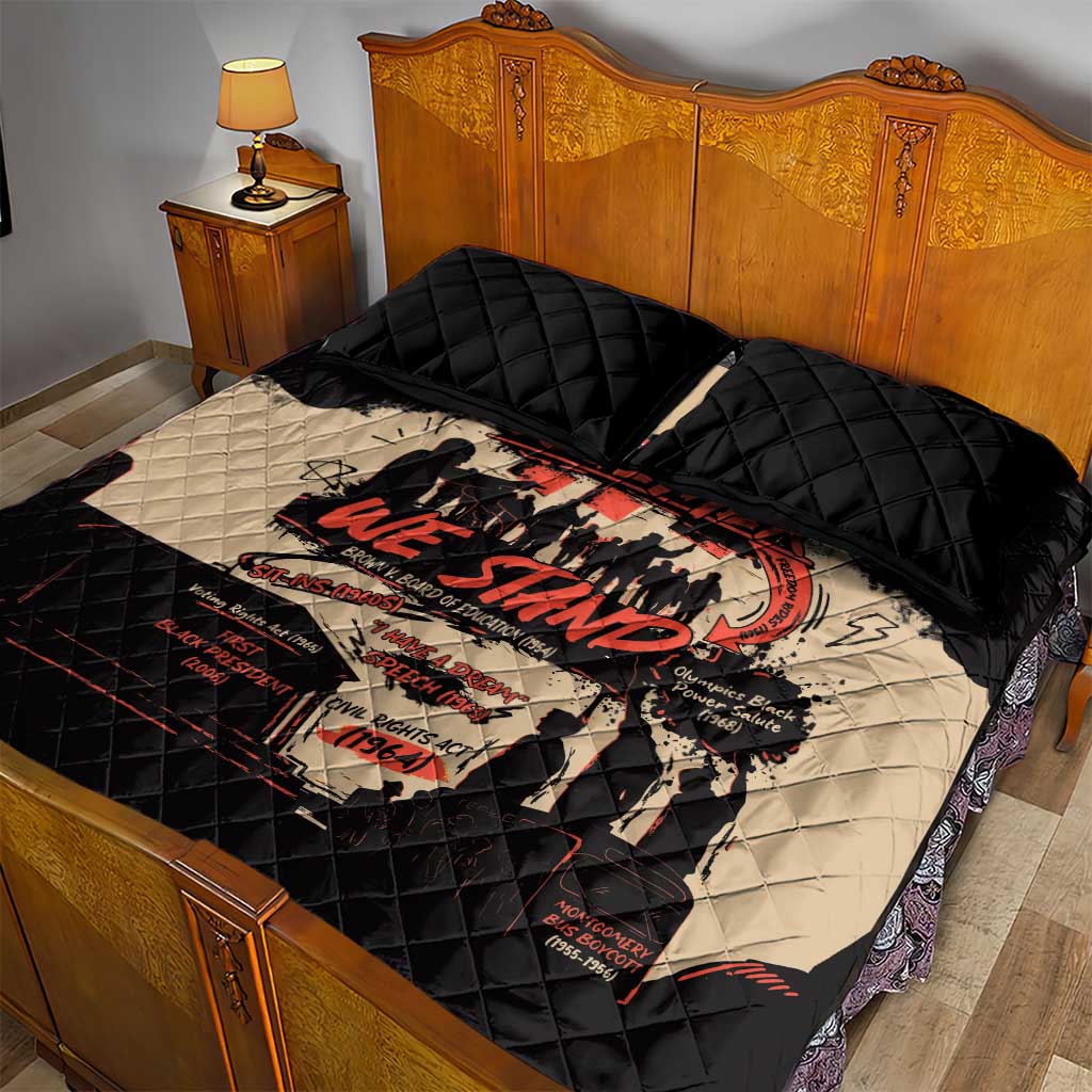 Together We Stand African American Quilt Bed Set Important Milestones History Vintage