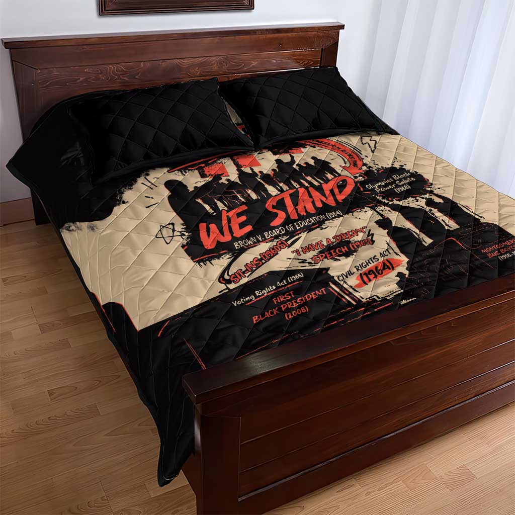 Together We Stand African American Quilt Bed Set Important Milestones History Vintage