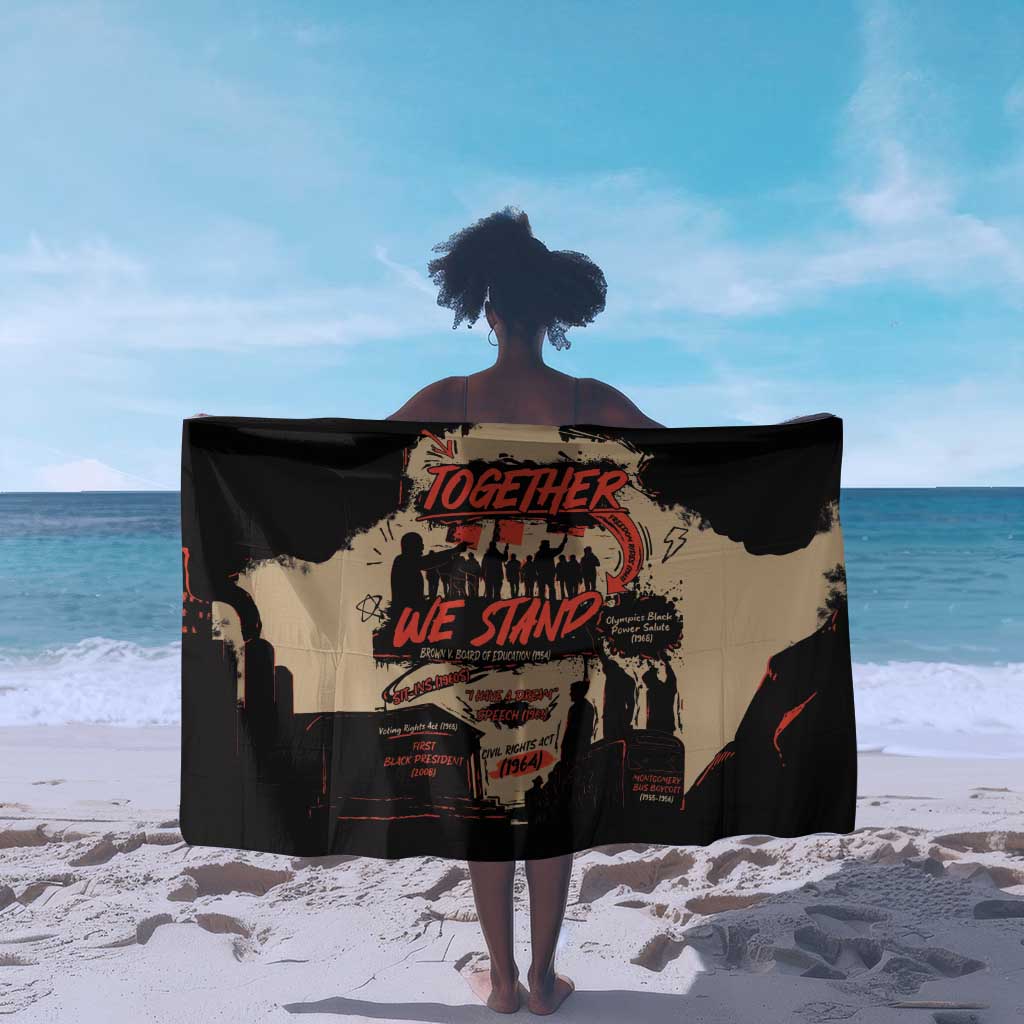 Together We Stand African American Sarong Important Milestones History Vintage