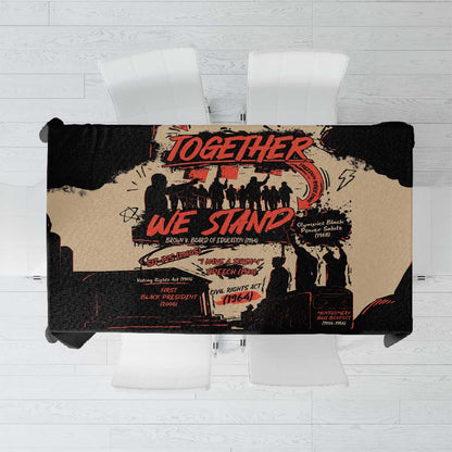 Together We Stand African American Tablecloth Important Milestones History Vintage