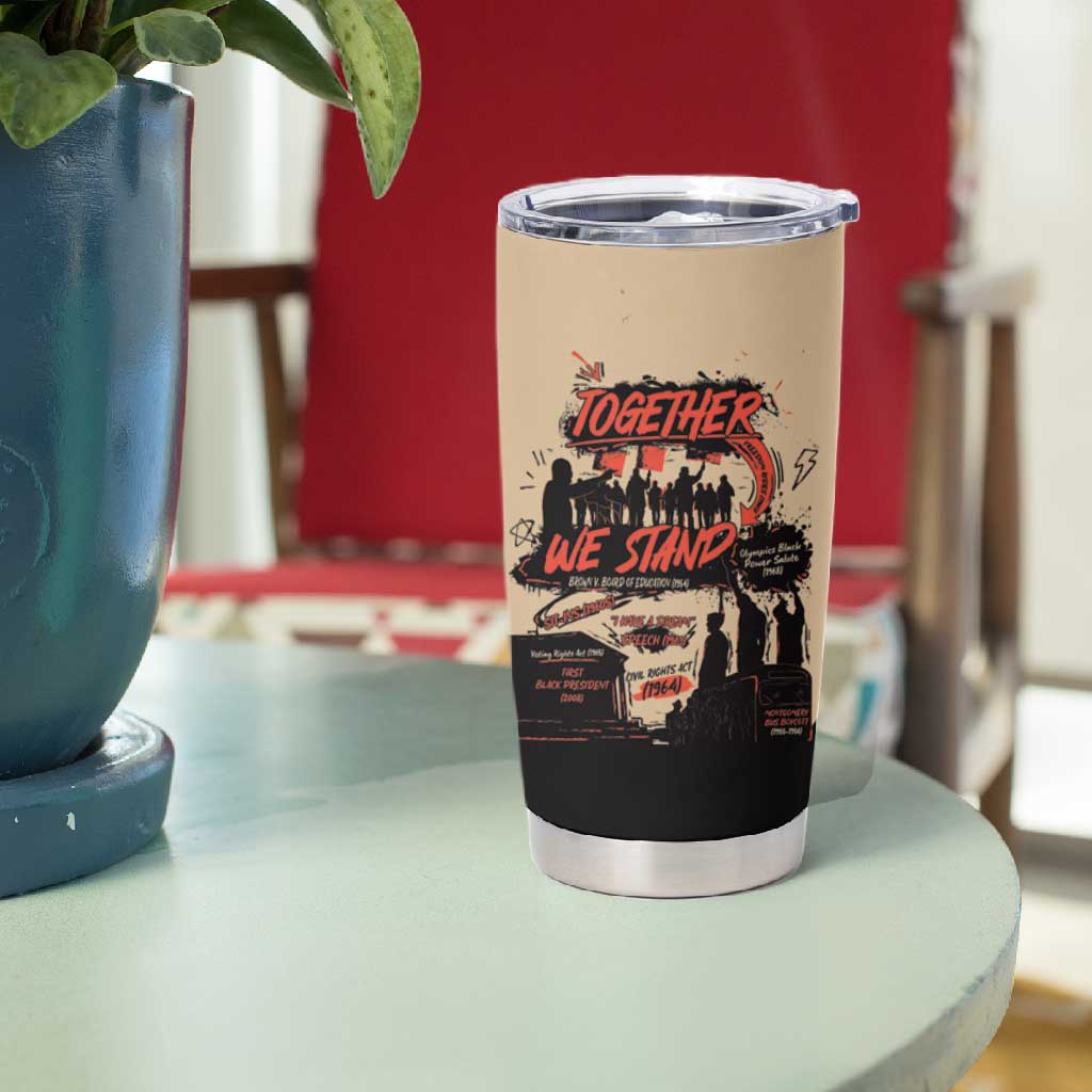 Together We Stand African American Tumbler Cup Important Milestones History Vintage