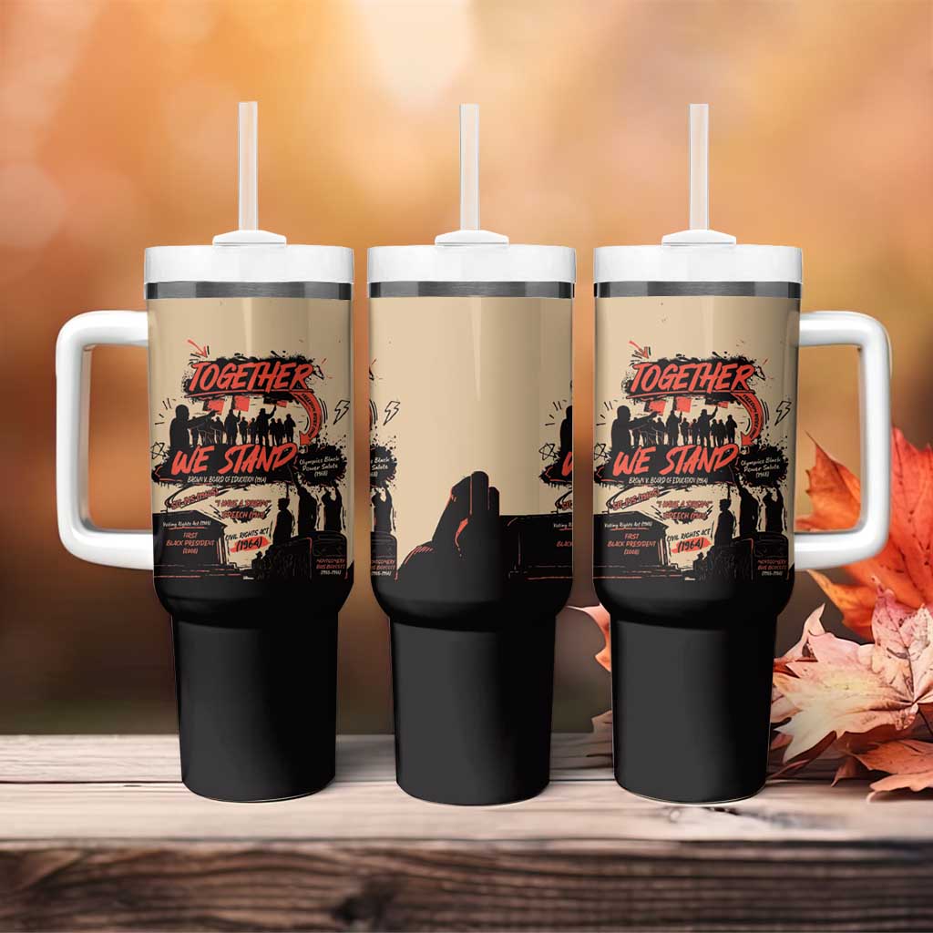 Together We Stand African American Tumbler With Handle Important Milestones History Vintage