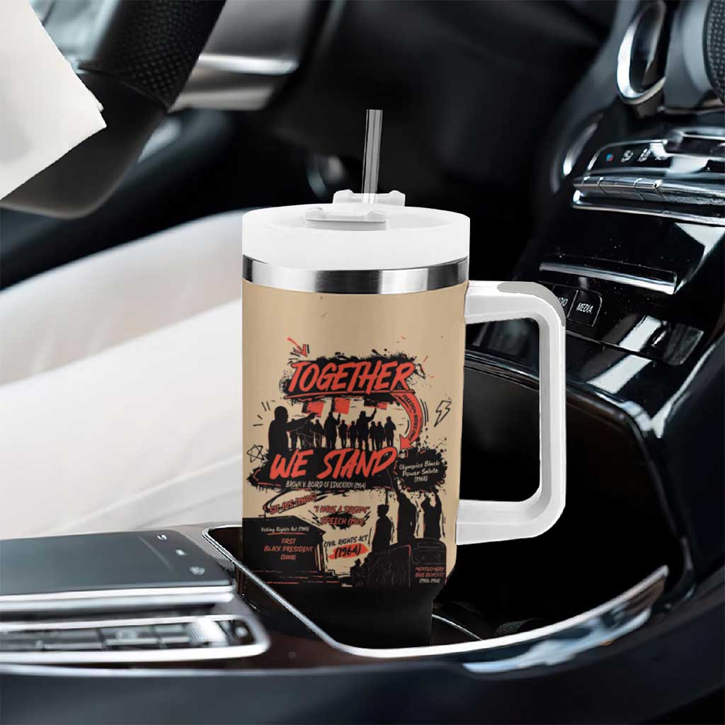 Together We Stand African American Tumbler With Handle Important Milestones History Vintage