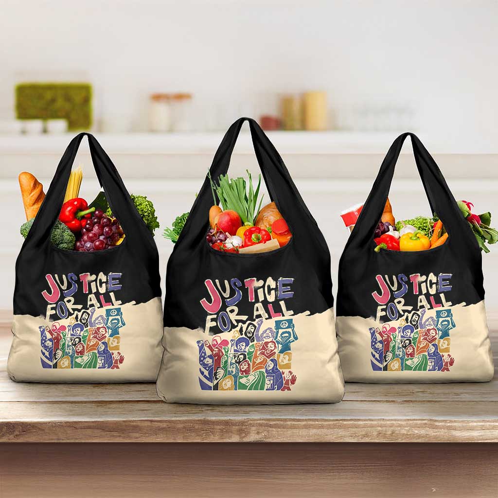 African Stand Firm Grocery Bag Justice For All