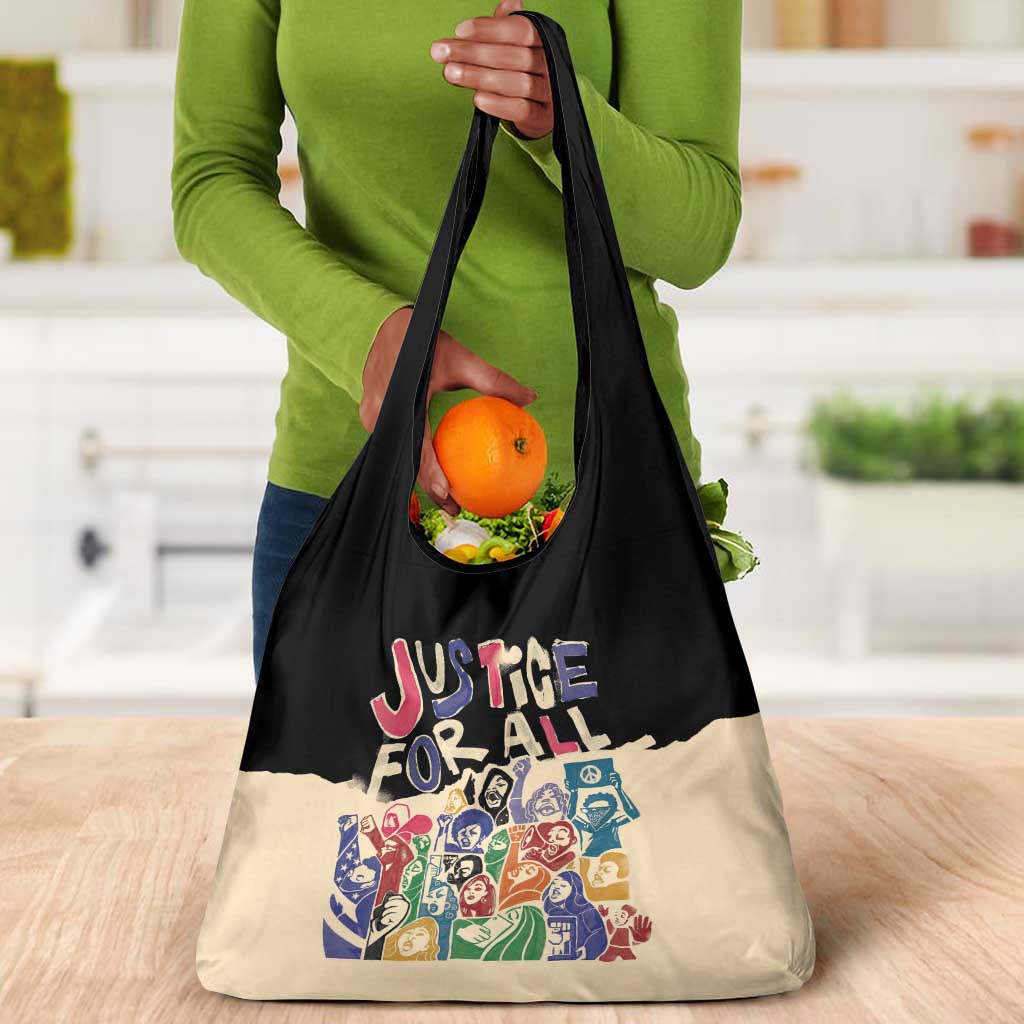 African Stand Firm Grocery Bag Justice For All