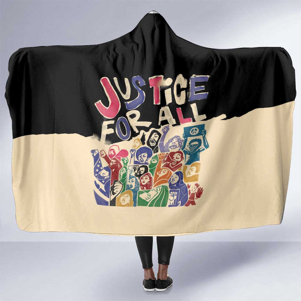 African Stand Firm Hooded Blanket Justice For All