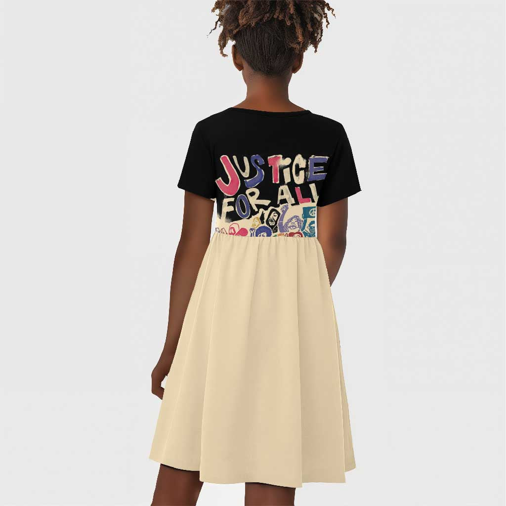 African Stand Firm Kid Short Sleeve Dress Justice For All