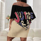 African Stand Firm Off Shoulder Short Dress Justice For All
