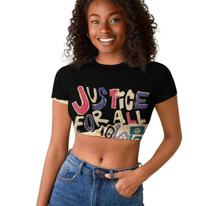 African Stand Firm Raglan Cropped T shirt Justice For All