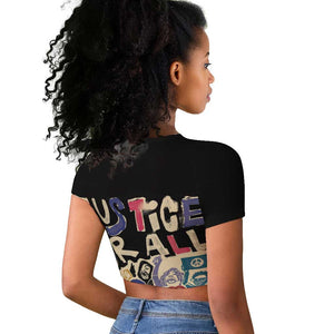 African Stand Firm Raglan Cropped T shirt Justice For All