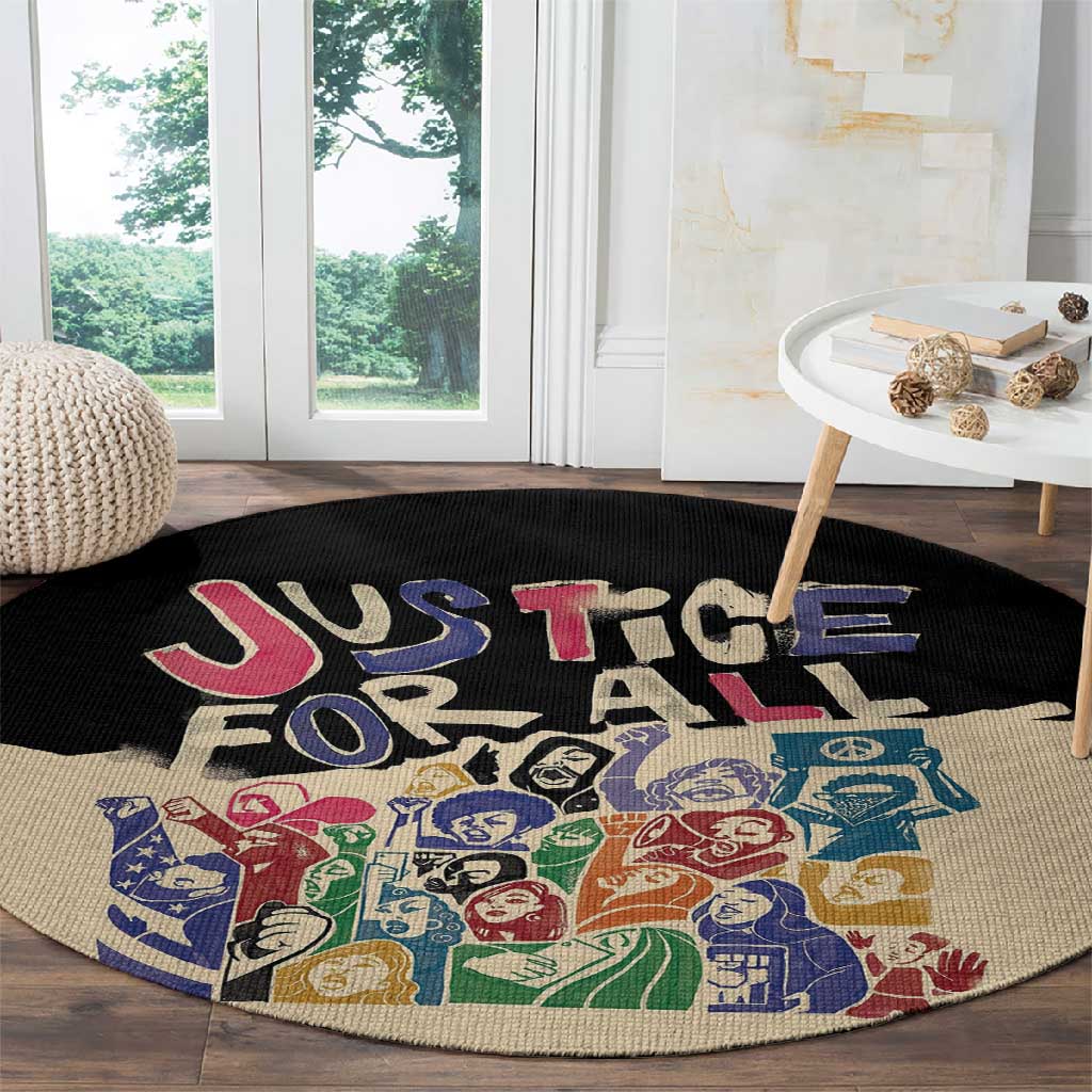 African Stand Firm Round Carpet Justice For All